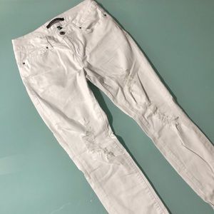 White ripped jeans